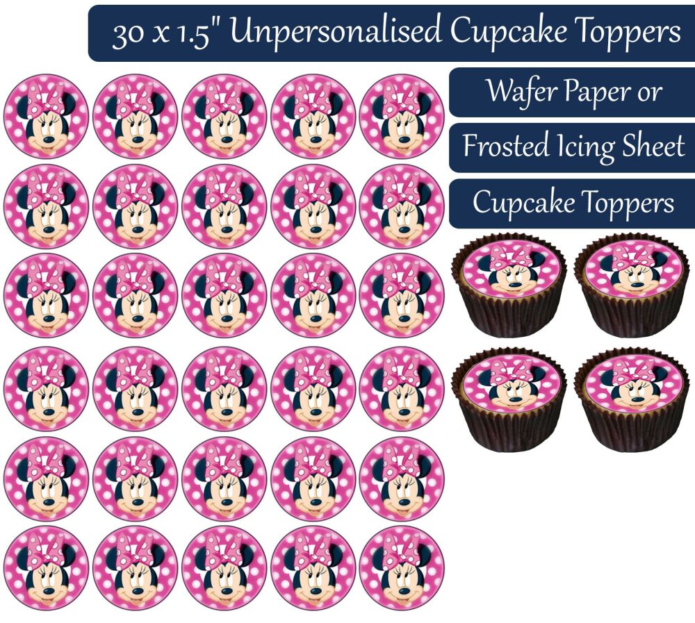 Minnie Mouse - 30 Cupcake Toppers