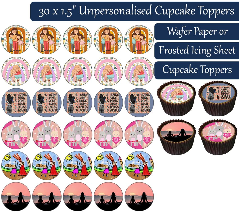 Mother Daughter - 30 Cupcake Toppers