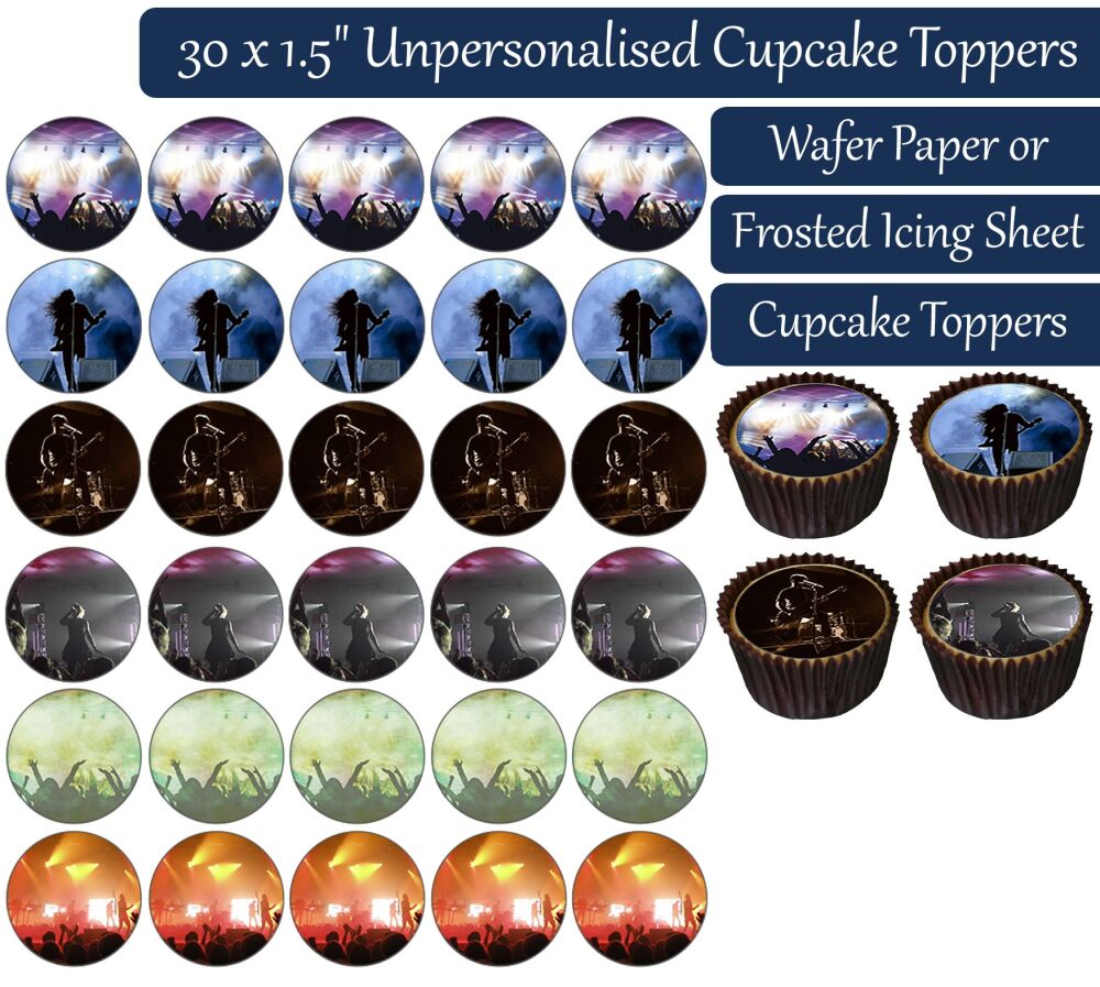 Music Concert - 30 Cupcake Toppers