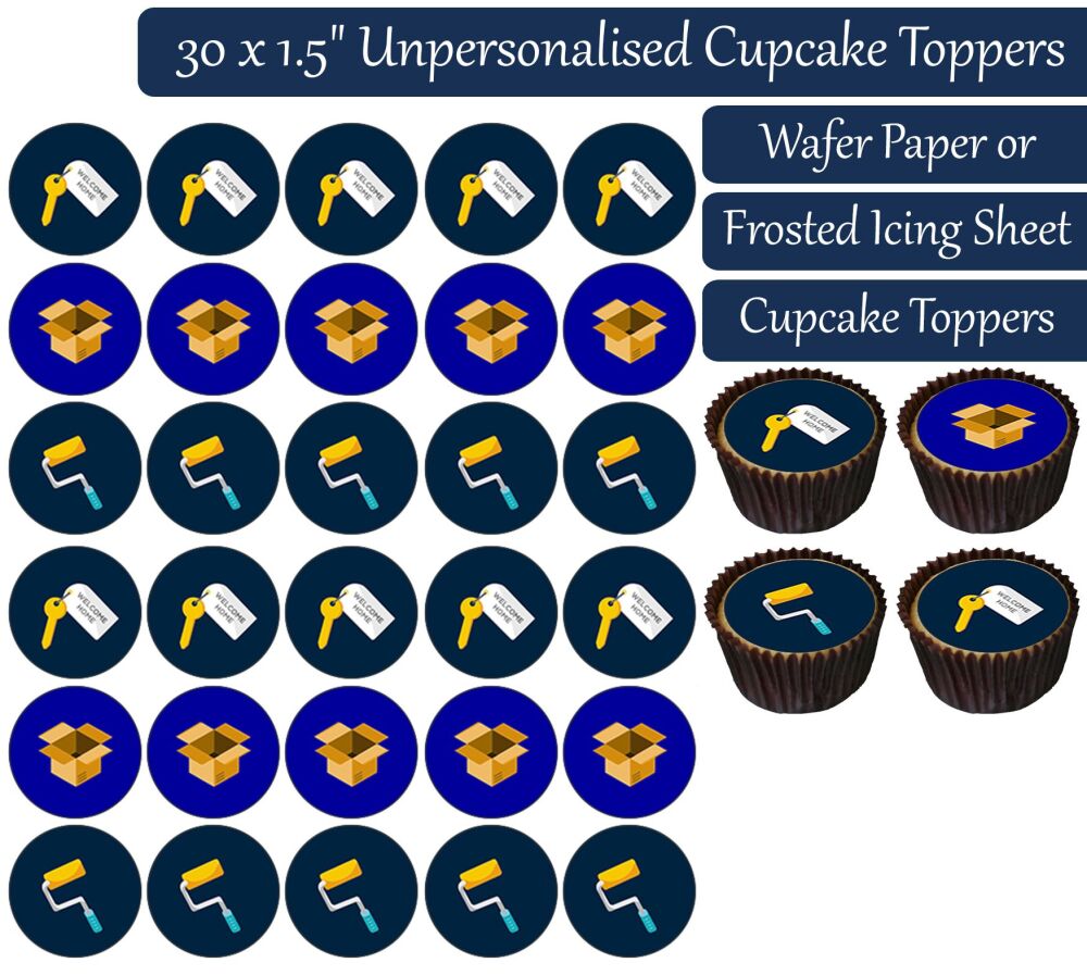 New House - 30 Cupcake Toppers