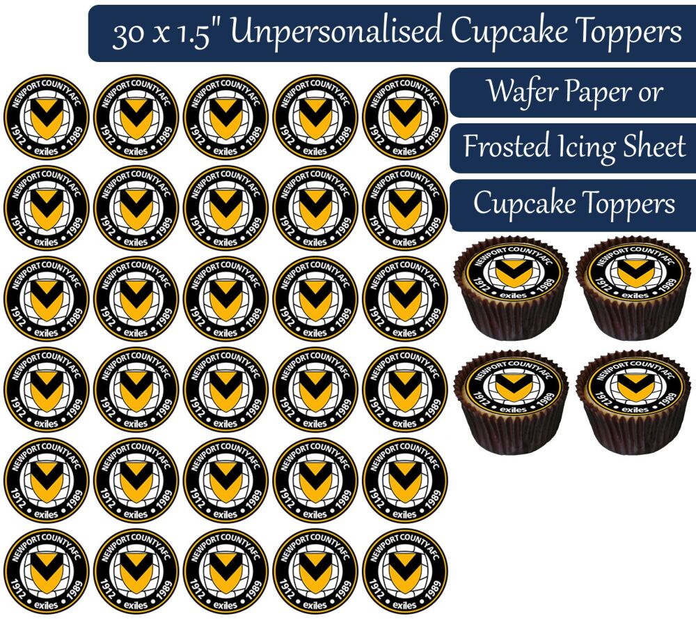 Newport County Football - 30 Cupcake Toppers