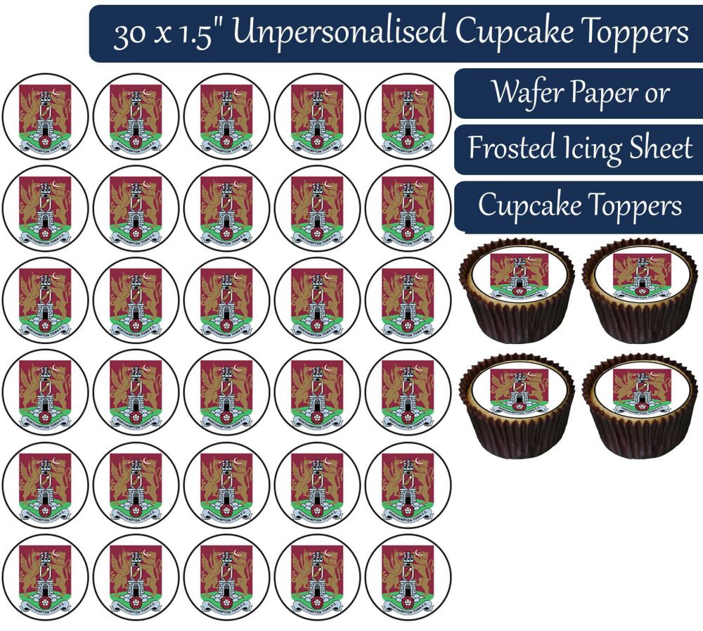 Northampton Town Football - 30 Cupcake Toppers
