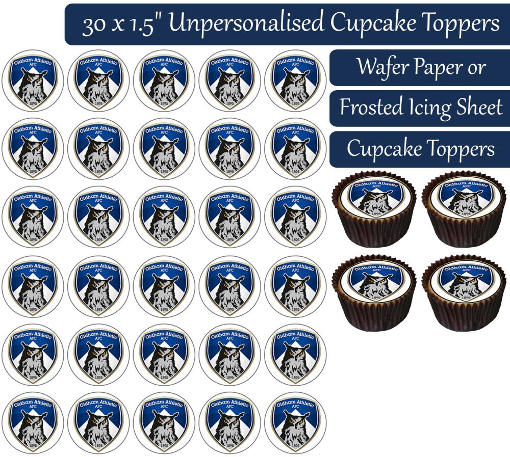 Oldham Athletic Football - 30 Cupcake Toppers