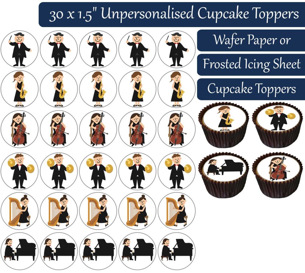 Orchestra - 30 Cupcake Toppers