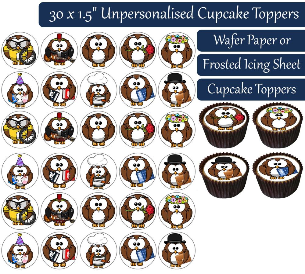Owl City - 30 Cupcake Toppers