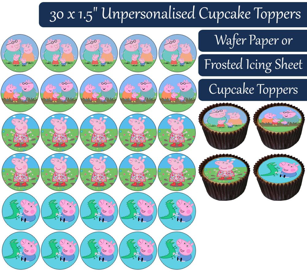 Peppa Pig - 30 Cupcake Toppers