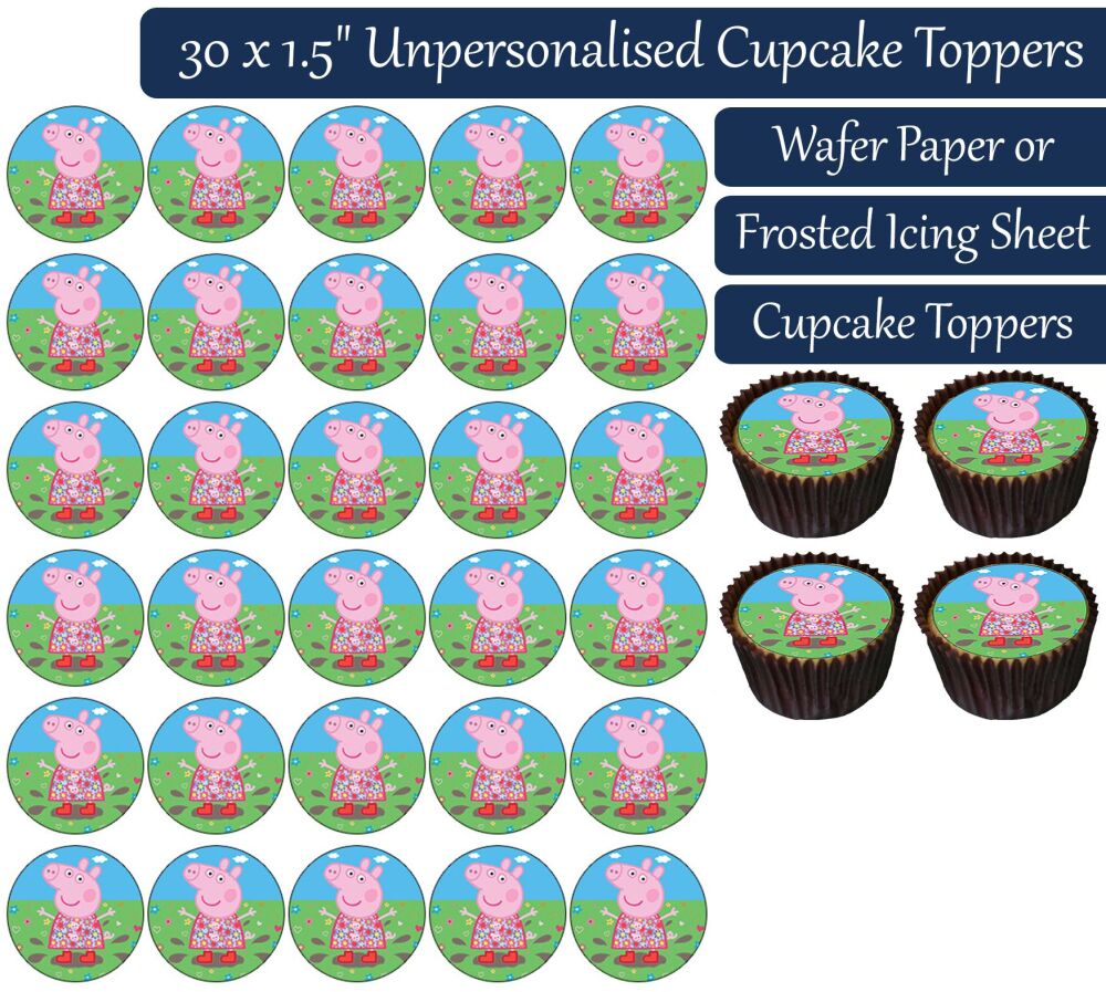 Peppa Pig Solo - 30 Cupcake Toppers