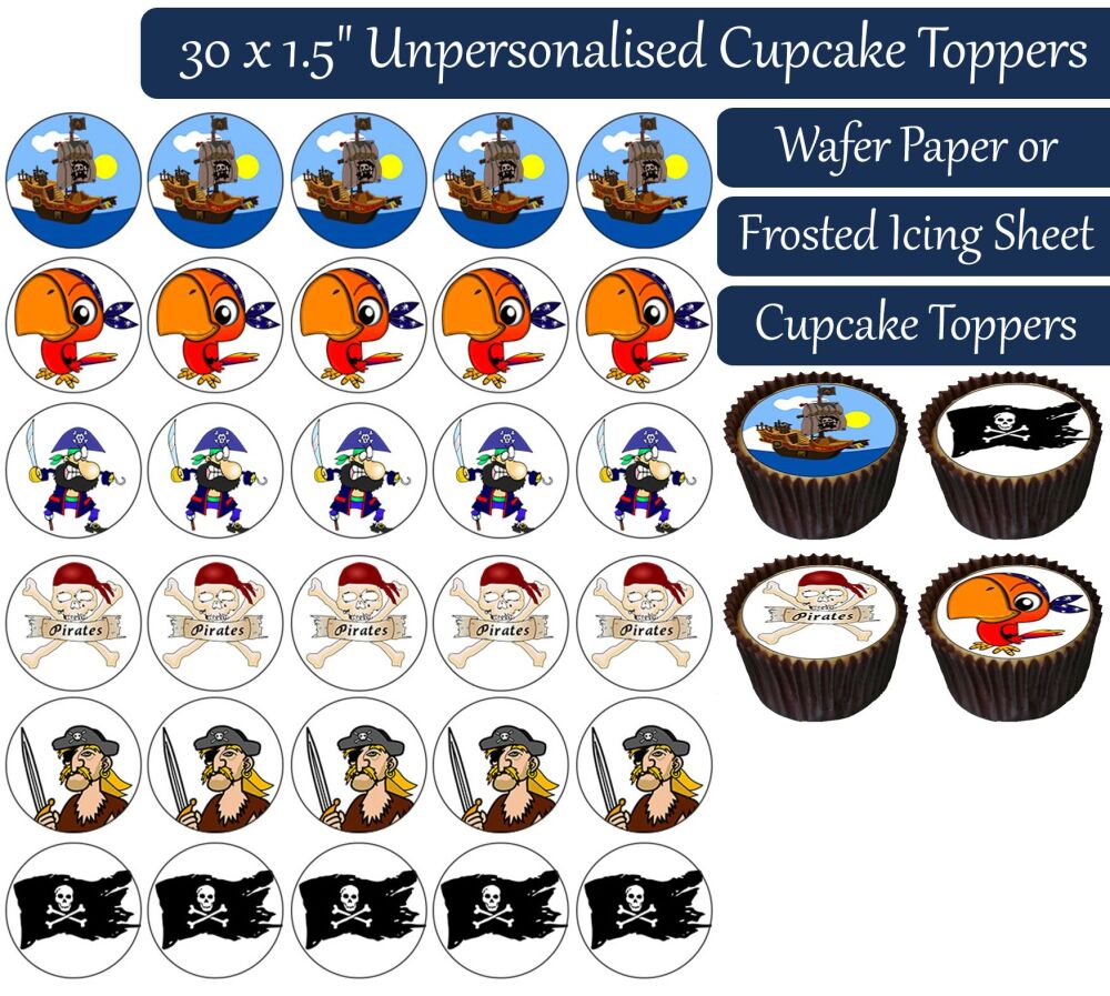 Pirates - 30 Cupcake Toppers