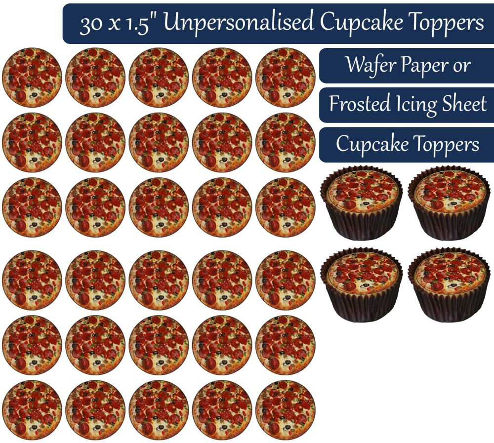 Pizza - 30 Cupcake Toppers