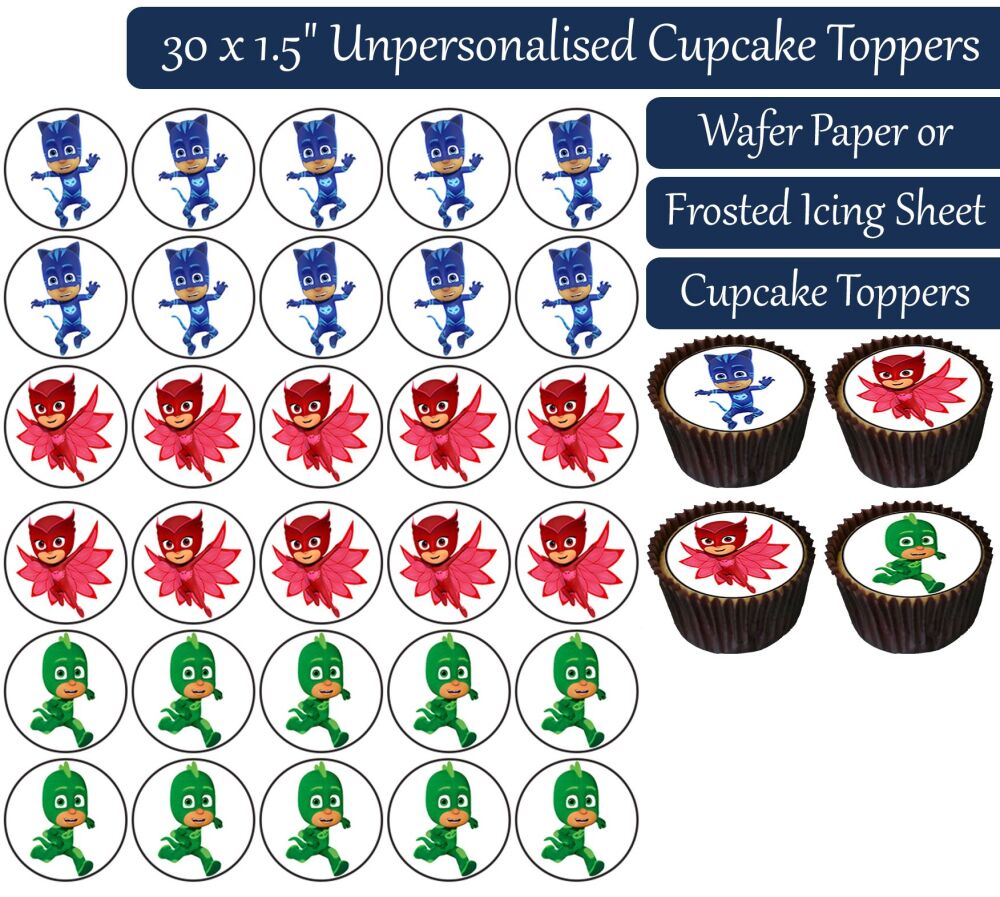 PJ Masks - 30 Cupcake Toppers