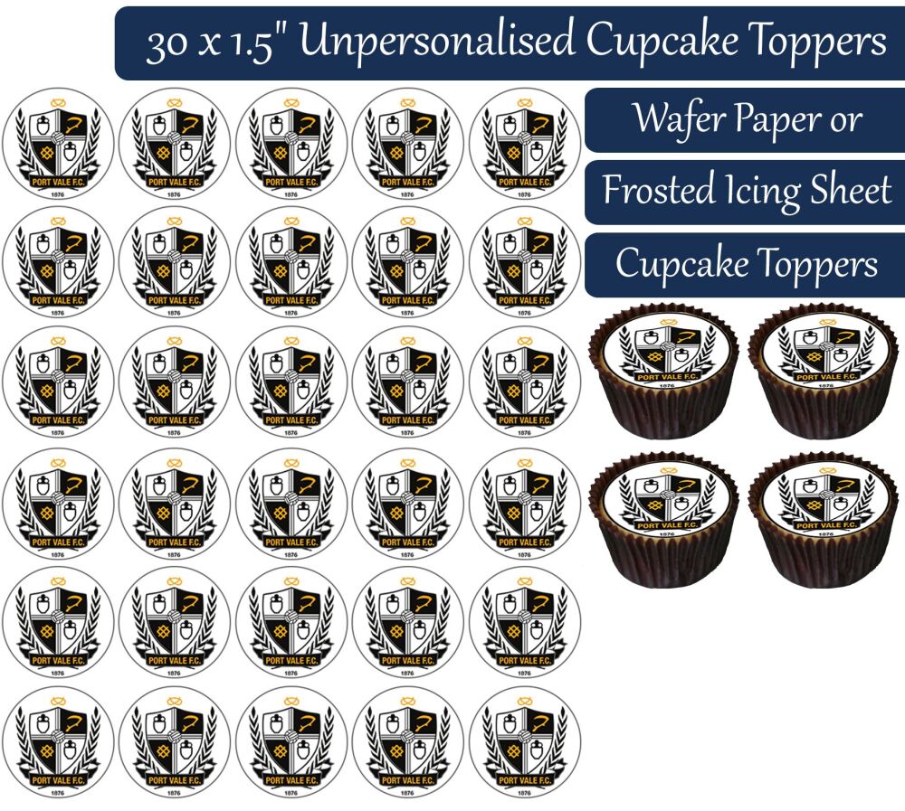 Port Vale Football - 30 Cupcake Toppers