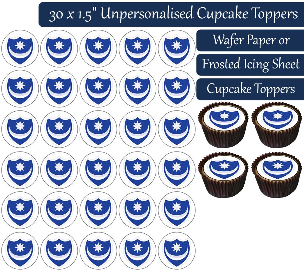 Portsmouth Football - 30 Cupcake Toppers