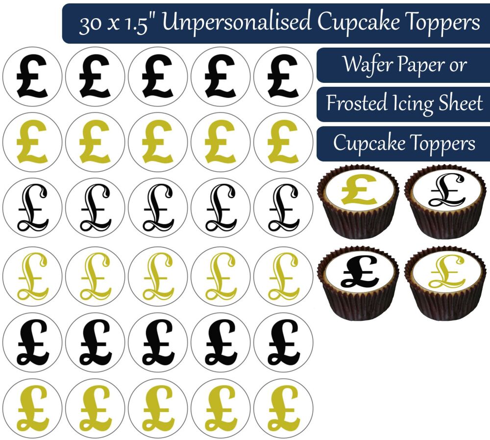 Pound Sign - 30 Cupcake Toppers