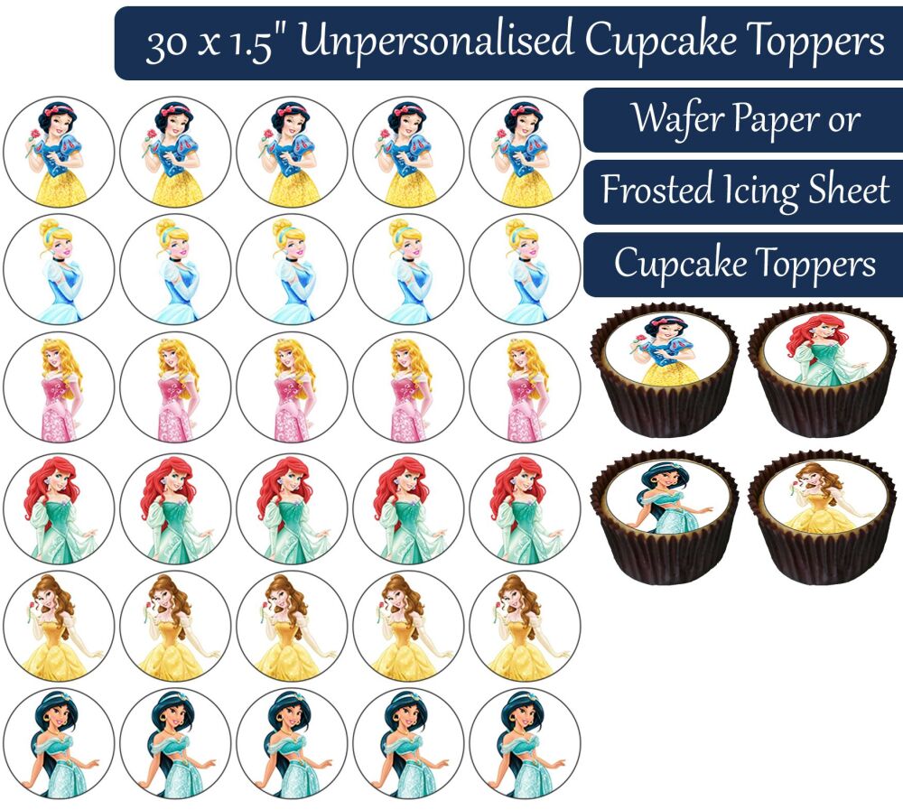 Princess - 30 Cupcake Toppers