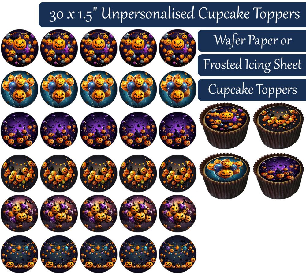 Pumpkin Party - 30 Cupcake Toppers