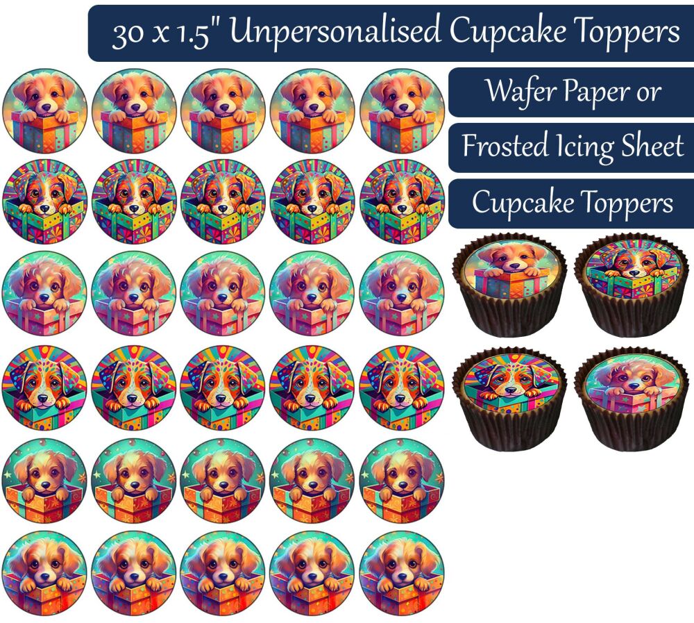 Puppy Gift - 30 Cupcake Toppers