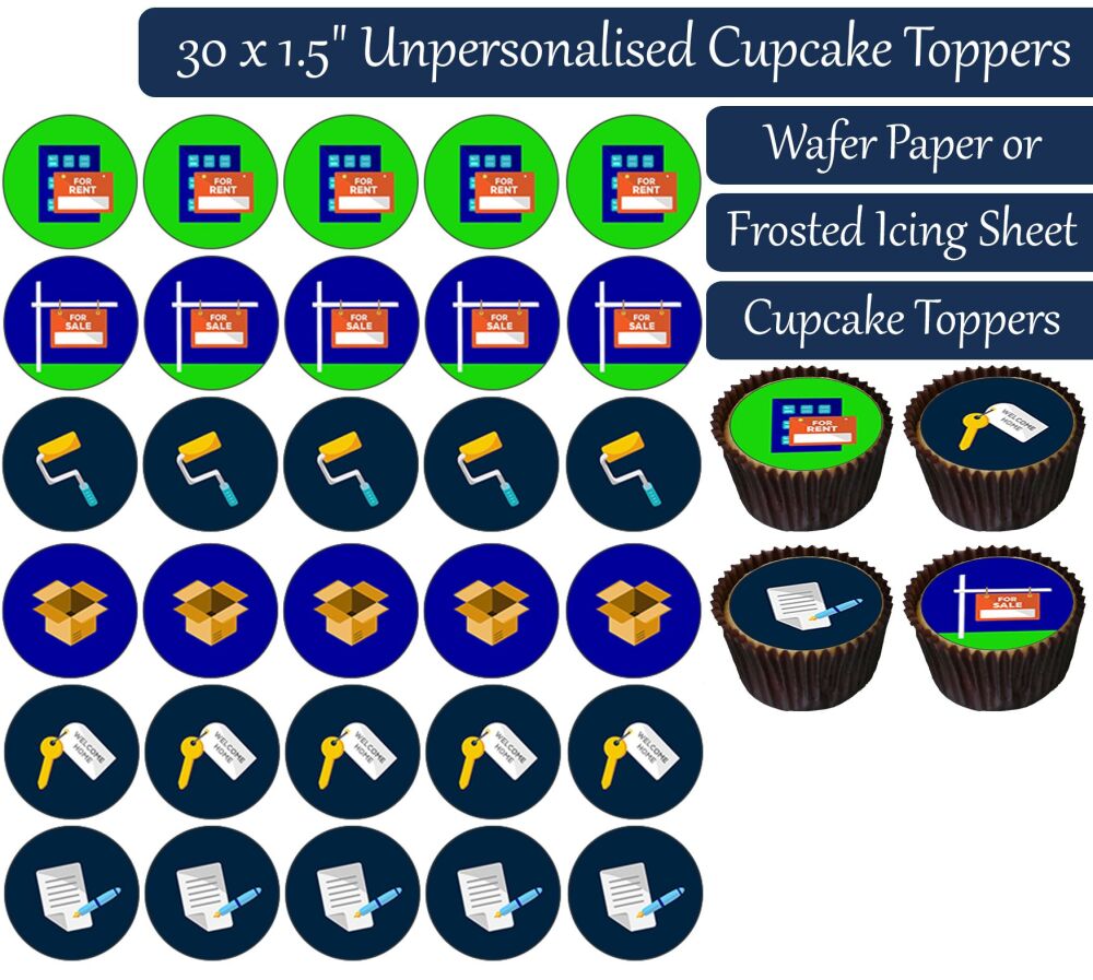 Real Estate - 30 Cupcake Toppers