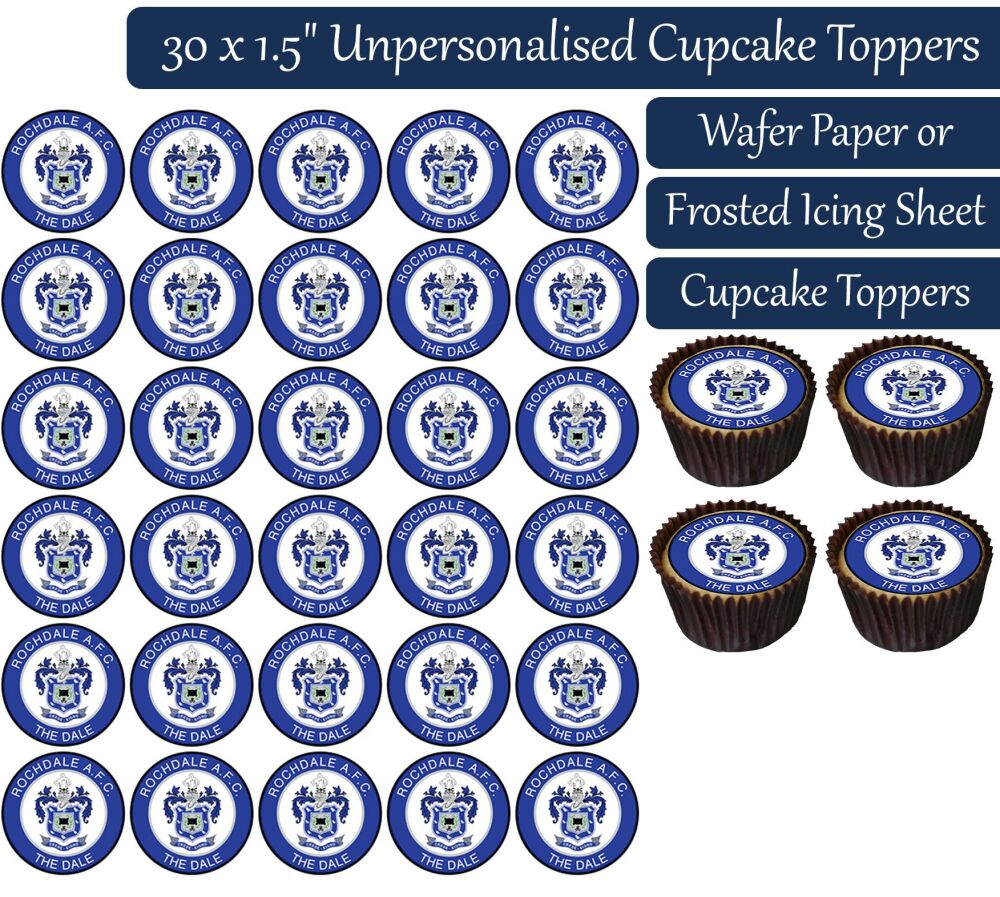 Rochdale Football - 30 Cupcake Toppers