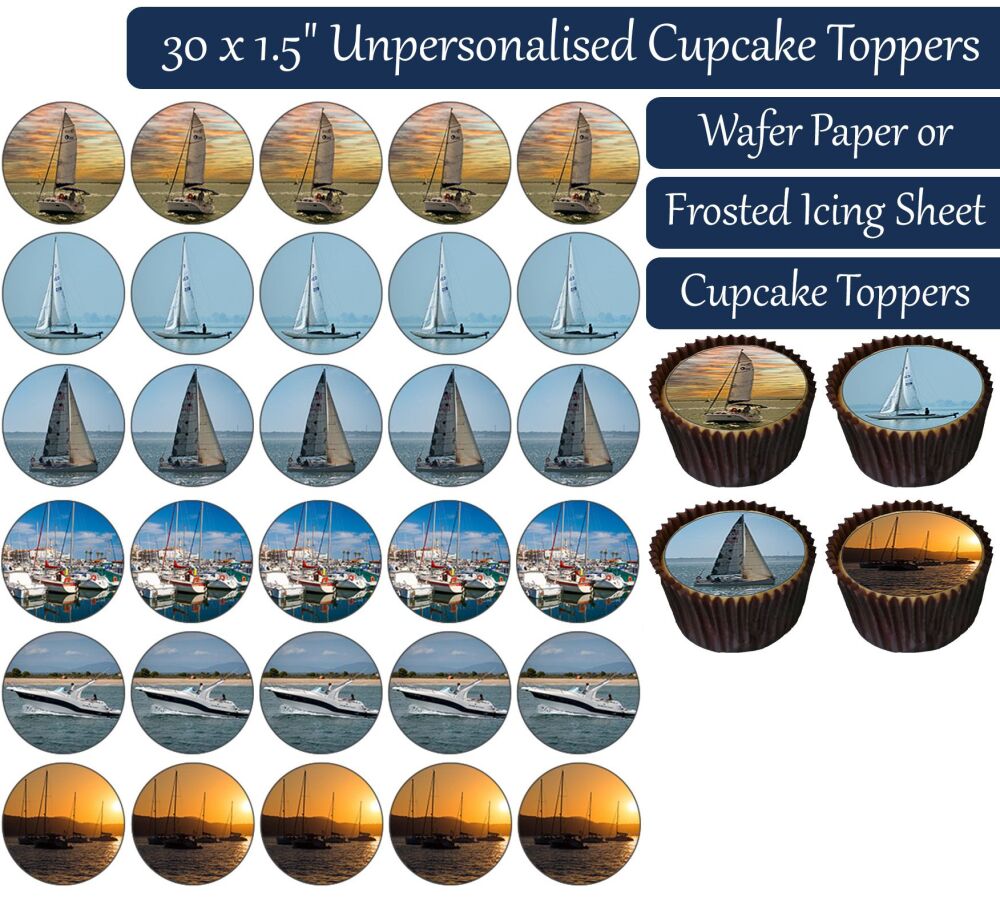 Sailing - 30 Cupcake Toppers