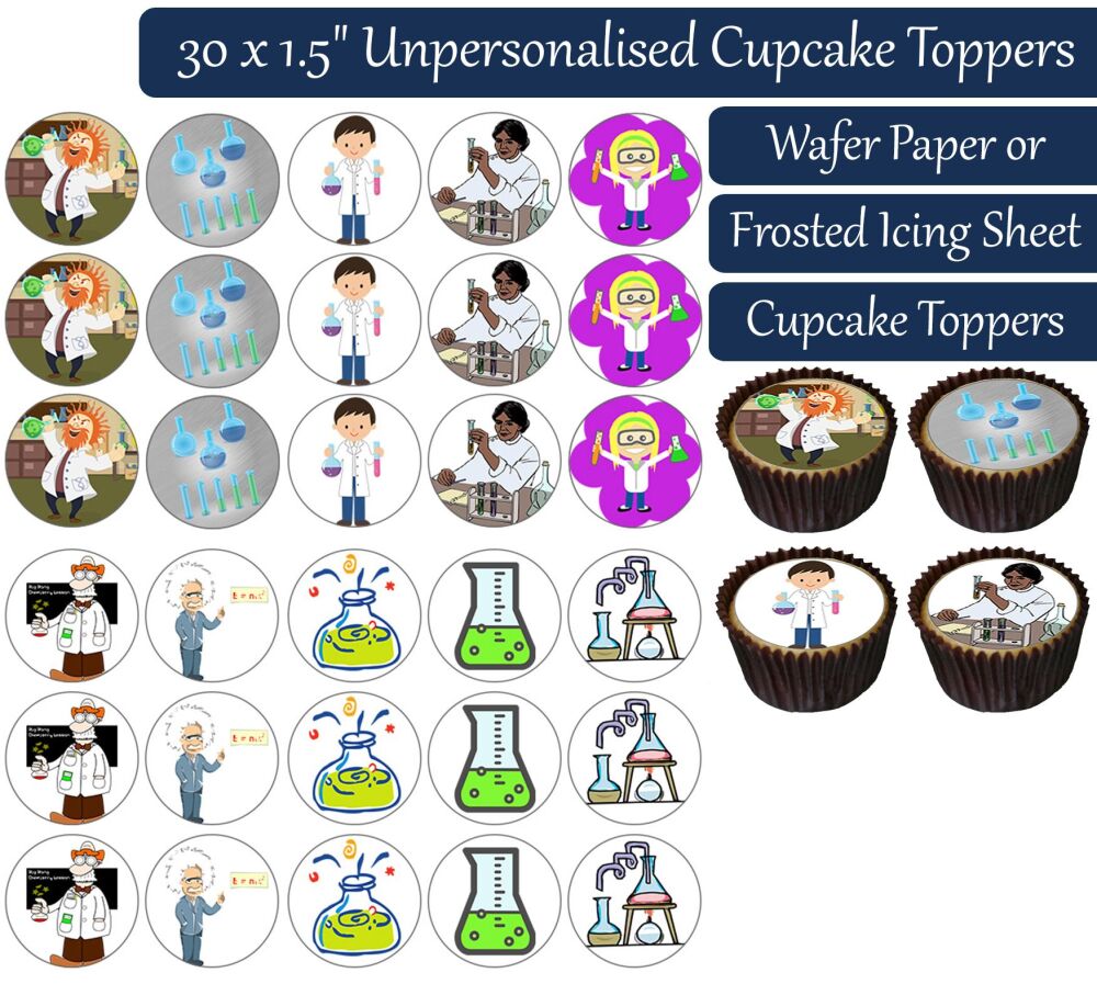 Scientists - 30 Cupcake Toppers