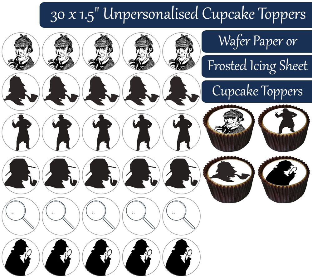 Sherlock - 30 Cupcake Toppers