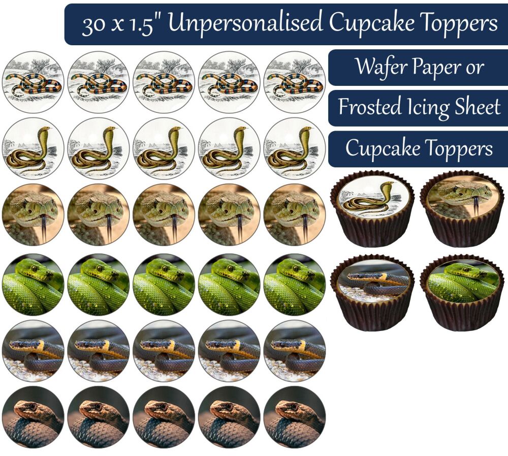 Snake - 30 Cupcake Toppers