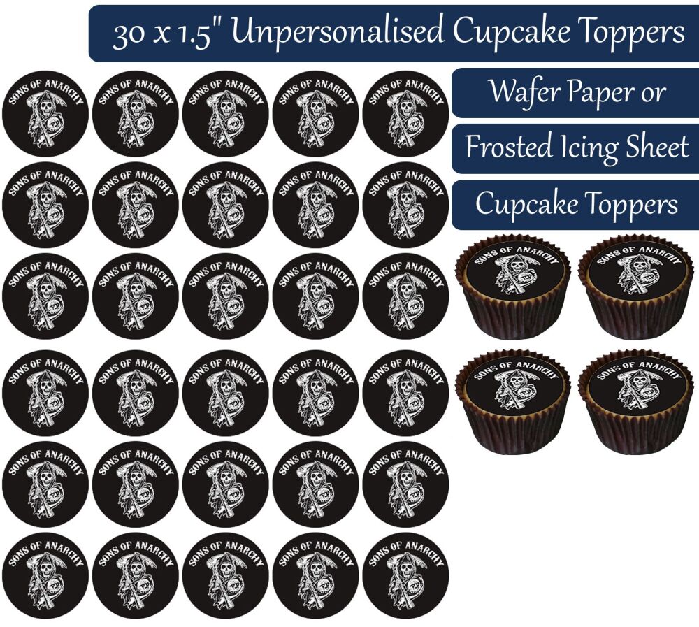 Sons Of Anarchy - 30 Cupcake Toppers