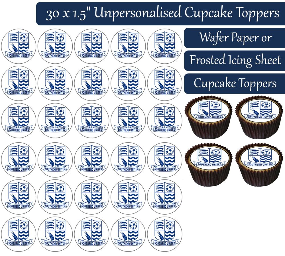 Southend United Football - 30 Cupcake Toppers