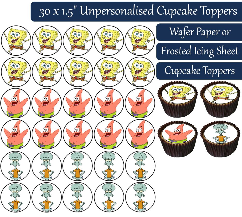 Spongebob Squarepants - 30 Cupcake Toppers