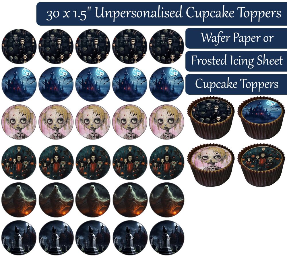 Spooky - 30 Cupcake Toppers