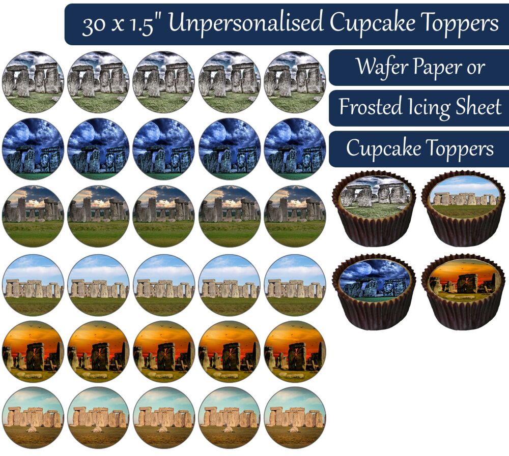 Stonehenge - 30 Cupcake Toppers