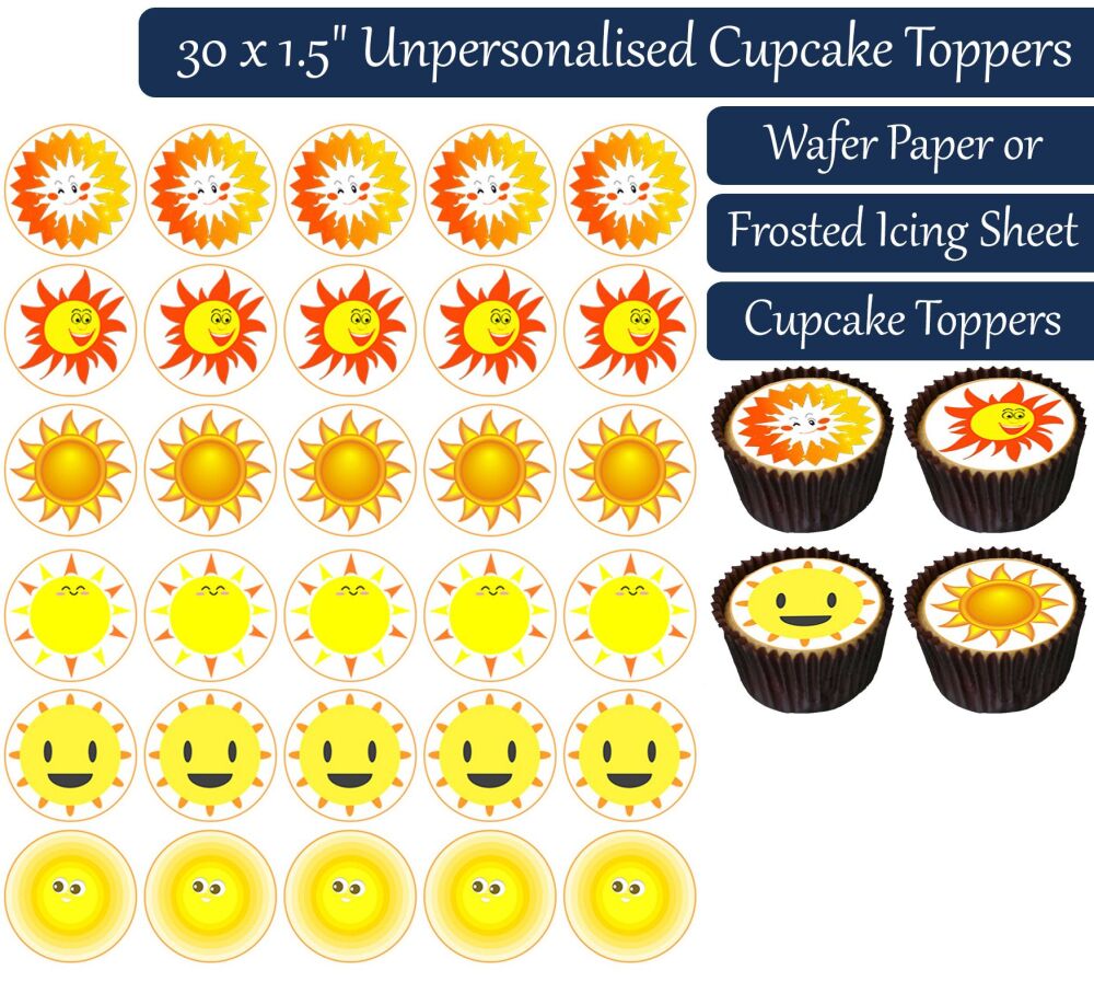 Suns - 30 Cupcake Toppers