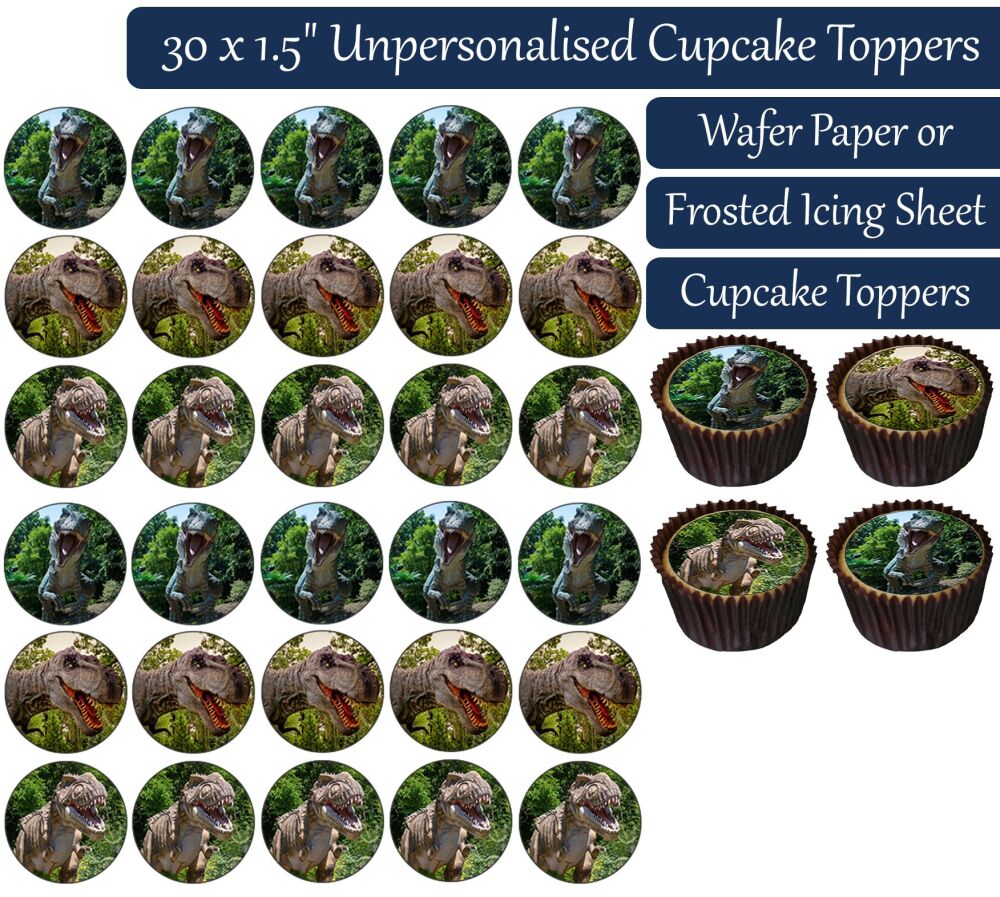 T Rex - 30 Cupcake Toppers