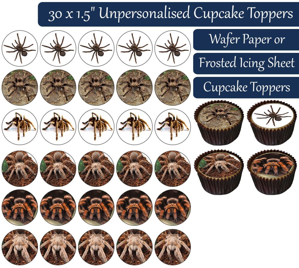 Tarantula - 30 Cupcake Toppers