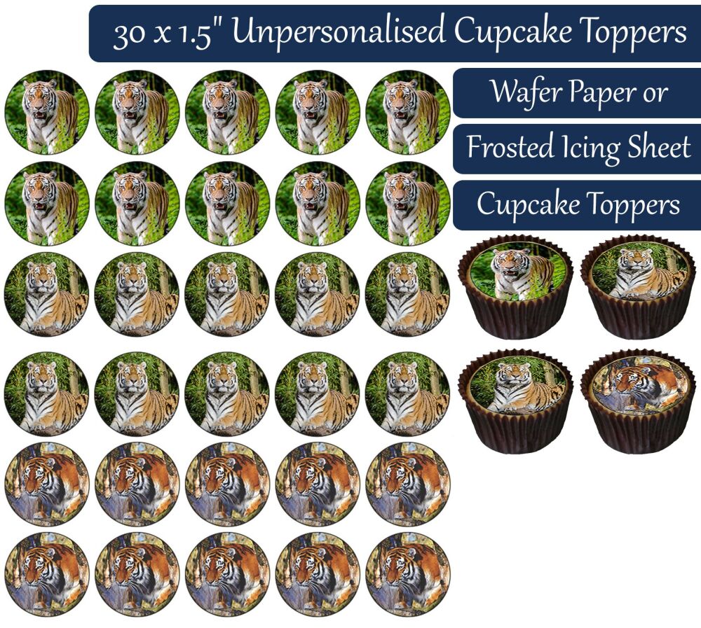 Tiger - 30 Cupcake Toppers