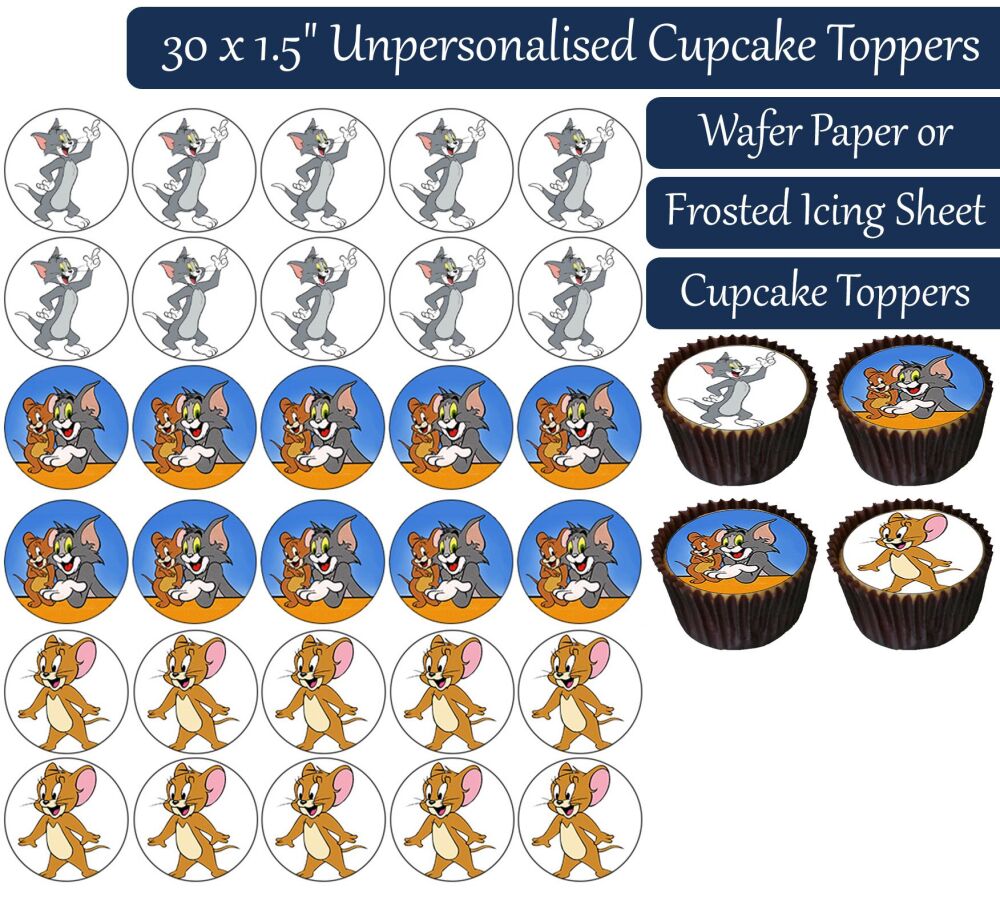 Tom & Jerry - 30 Cupcake Toppers