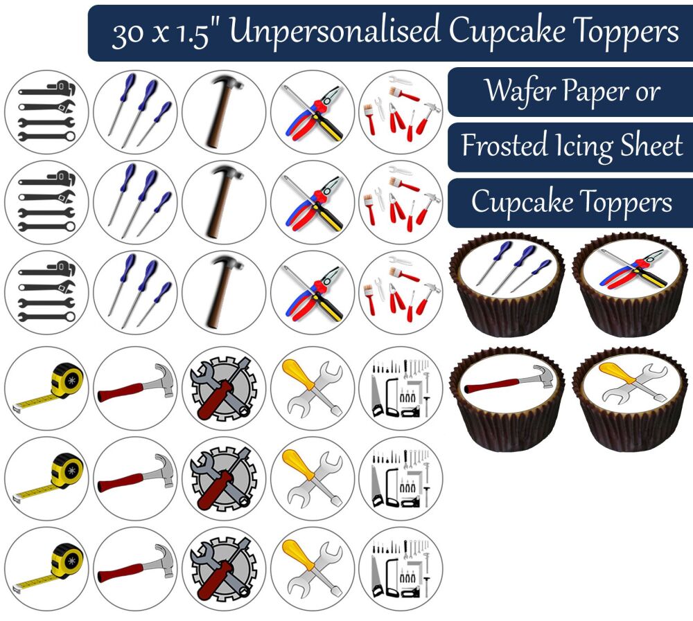 Tools - 30 Cupcake Toppers