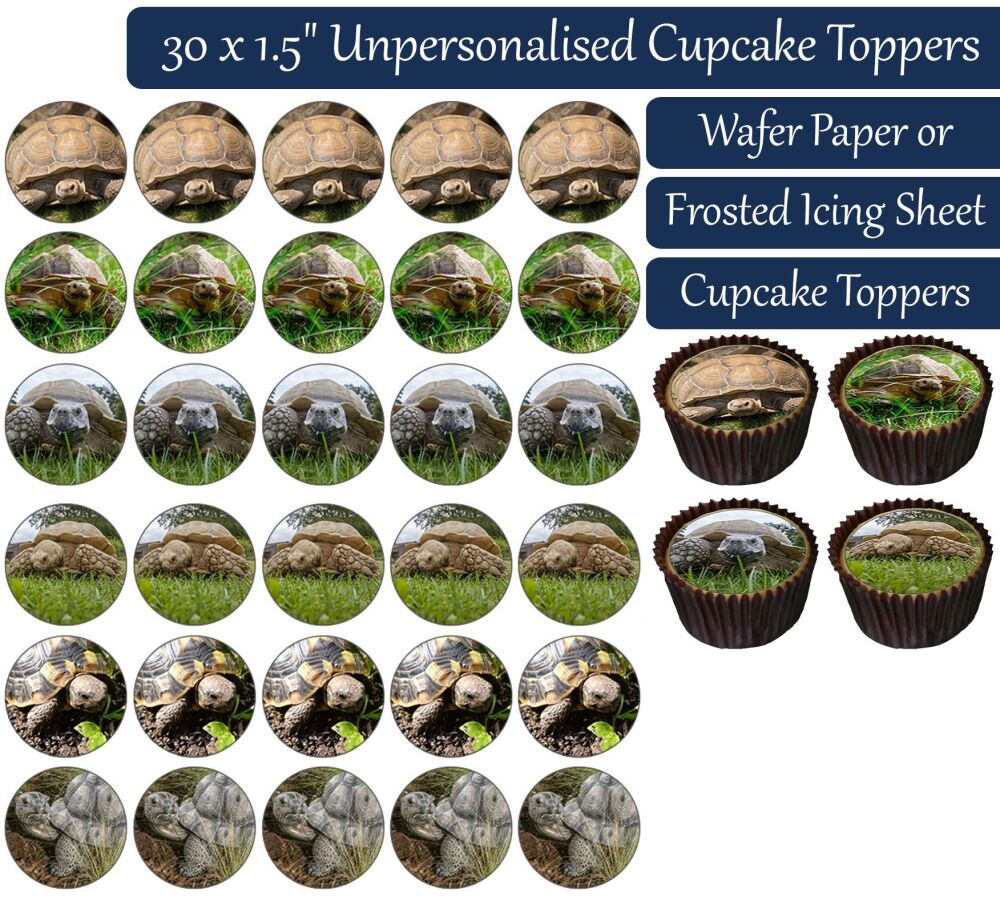 Tortoise - 30 Cupcake Toppers