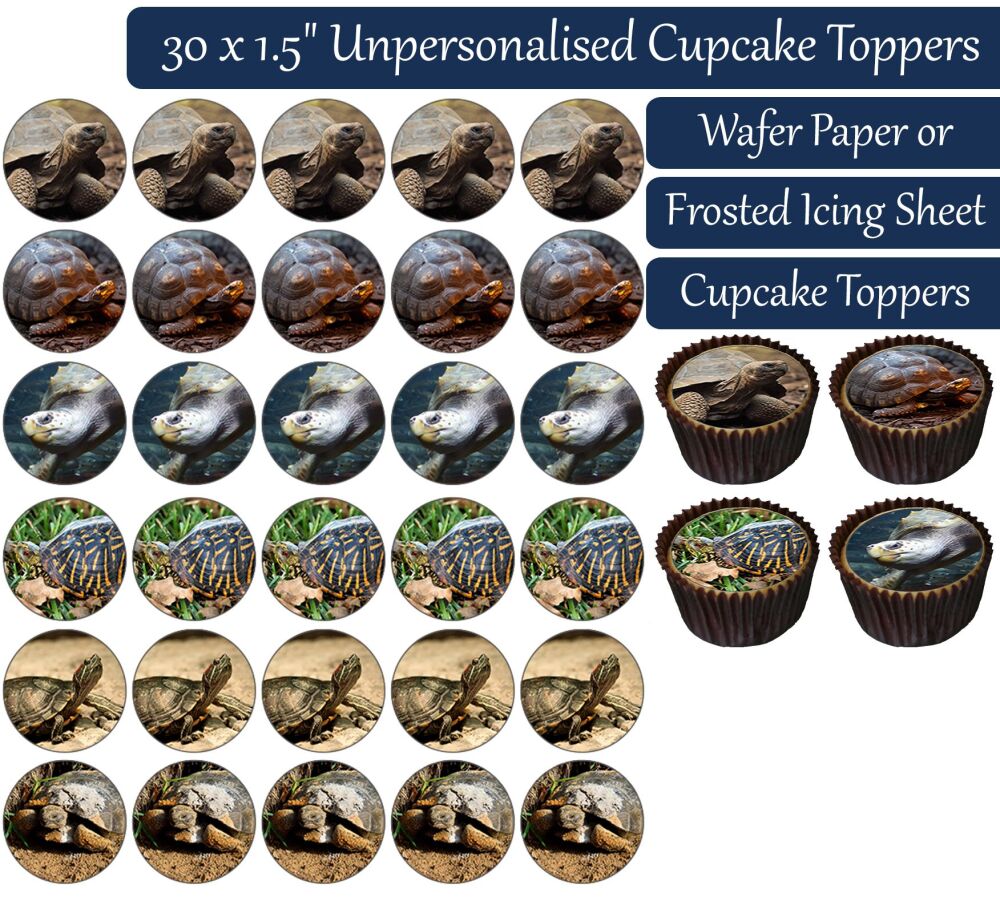 Turtles - 30 Cupcake Toppers