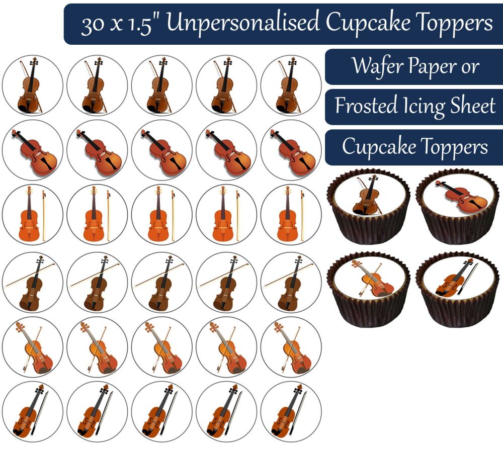 Violin - 30 Cupcake Toppers
