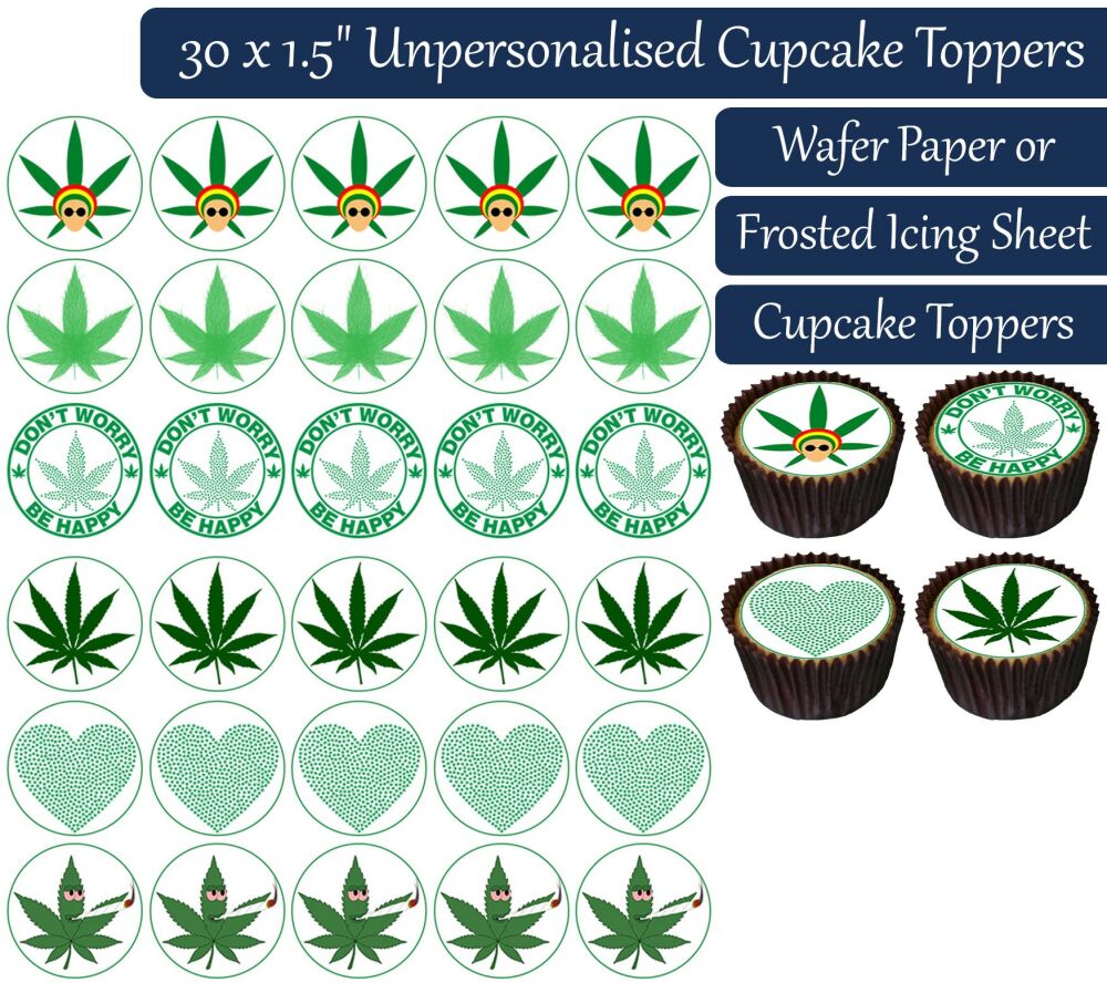 Weed - 30 Cupcake Toppers