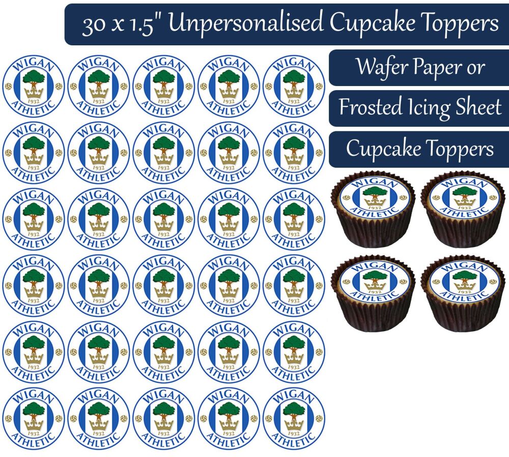 Wigan Athletic Football - 30 Cupcake Toppers