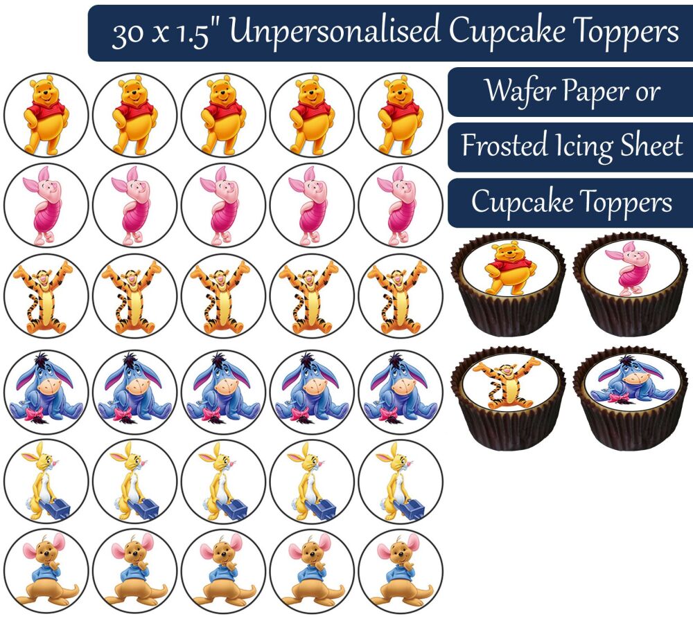 Winnie The Pooh - 30 Cupcake Toppers