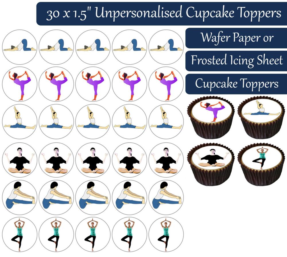 Yoga - 30 Cupcake Toppers