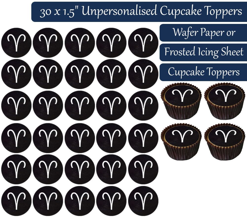 Zodiac Aries - 30 Cupcake Toppers