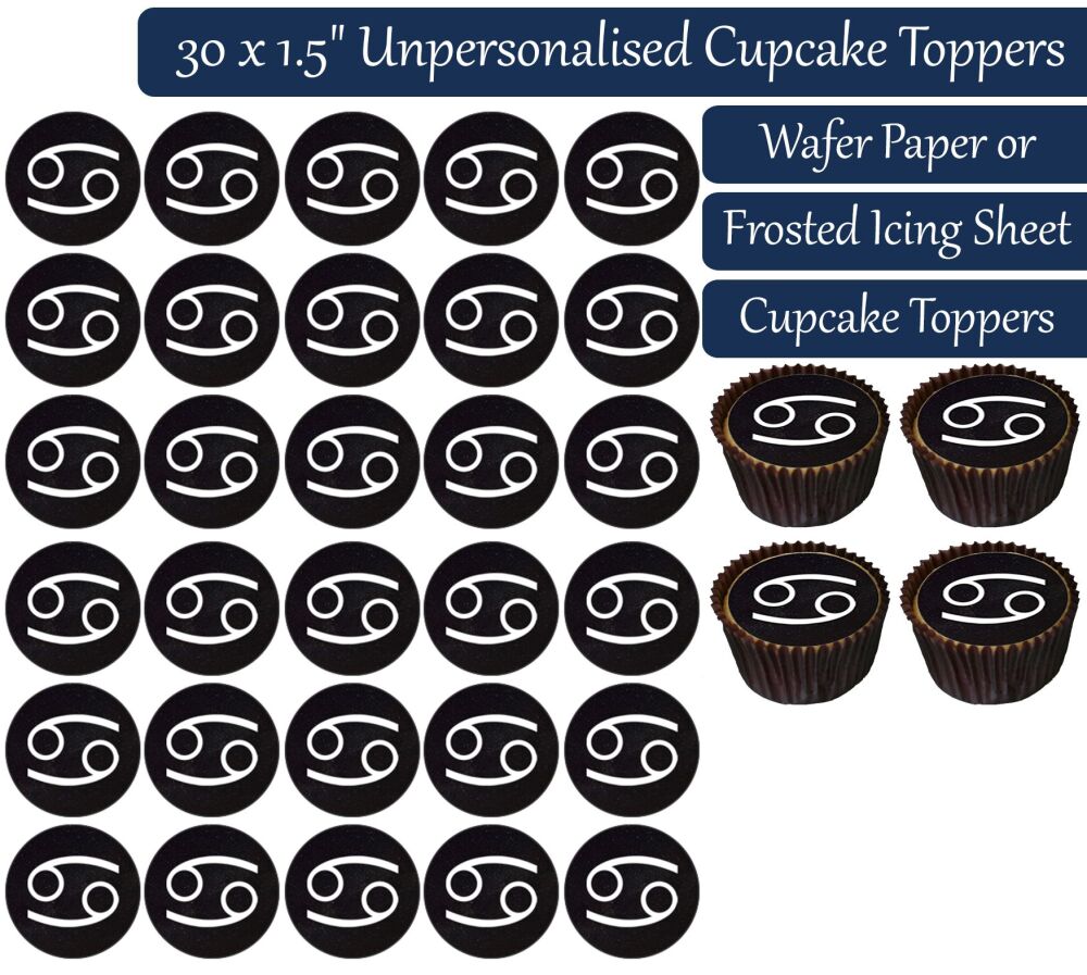 Zodiac Cancer - 30 Cupcake Toppers