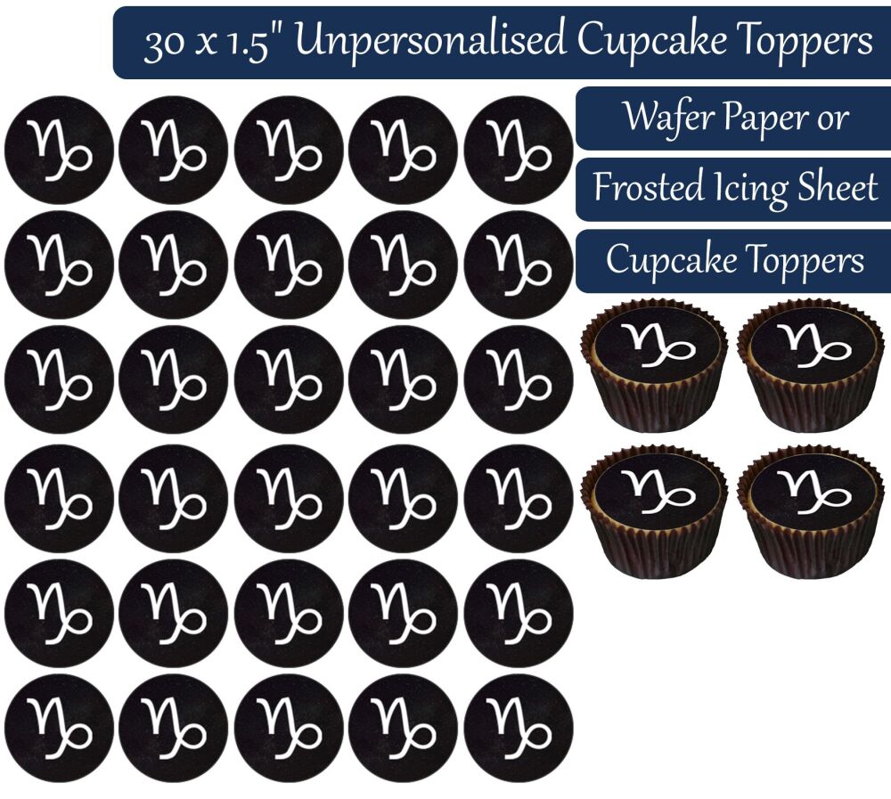 Zodiac Capricorn - 30 Cupcake Toppers
