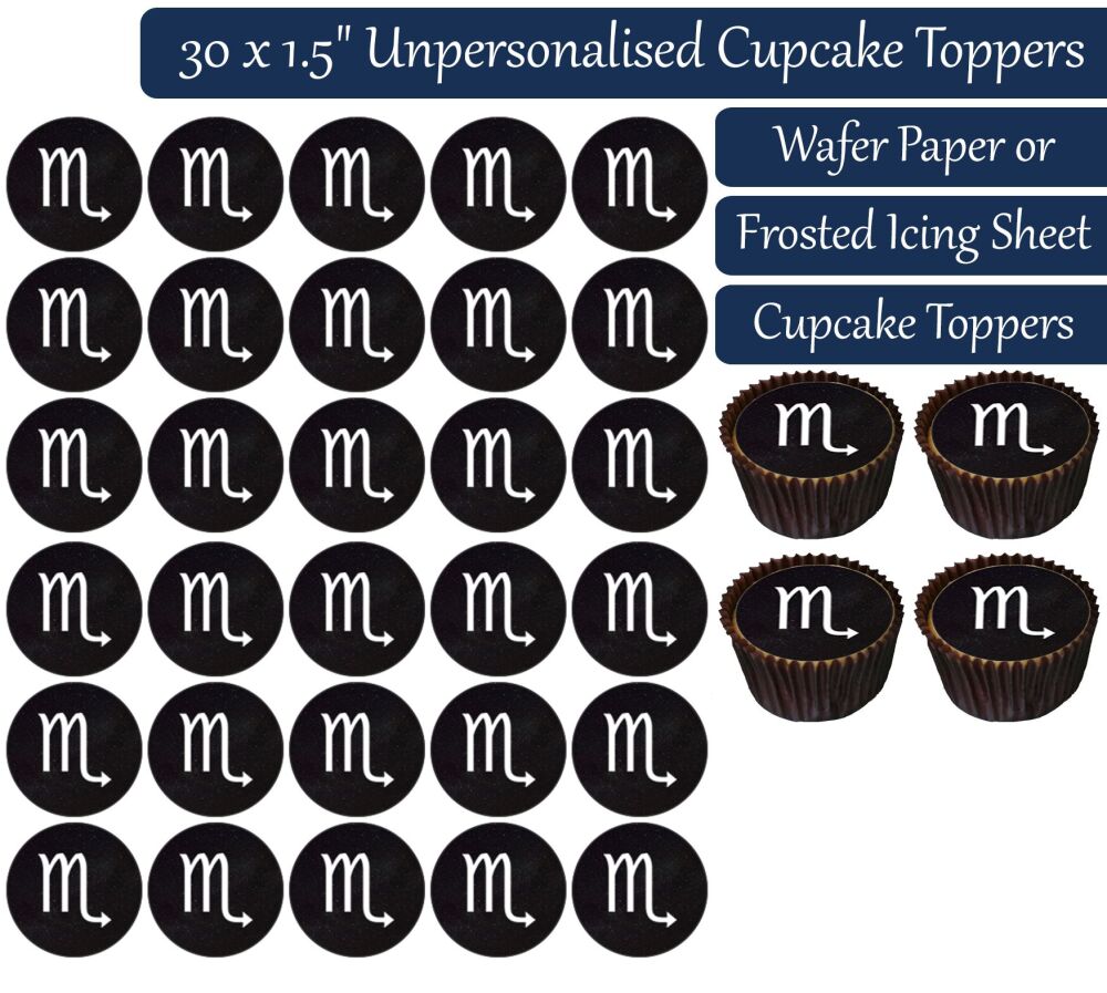 Zodiac Scorpio - 30 Cupcake Toppers