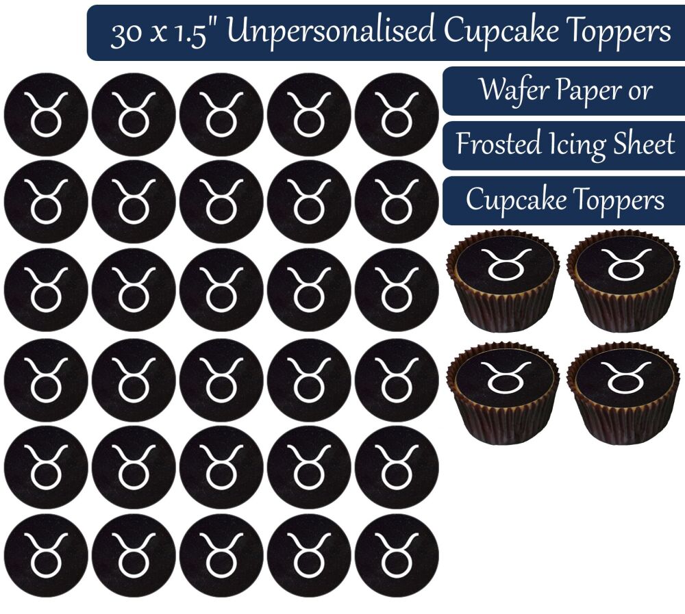 Zodiac Taurus - 30 Cupcake Toppers