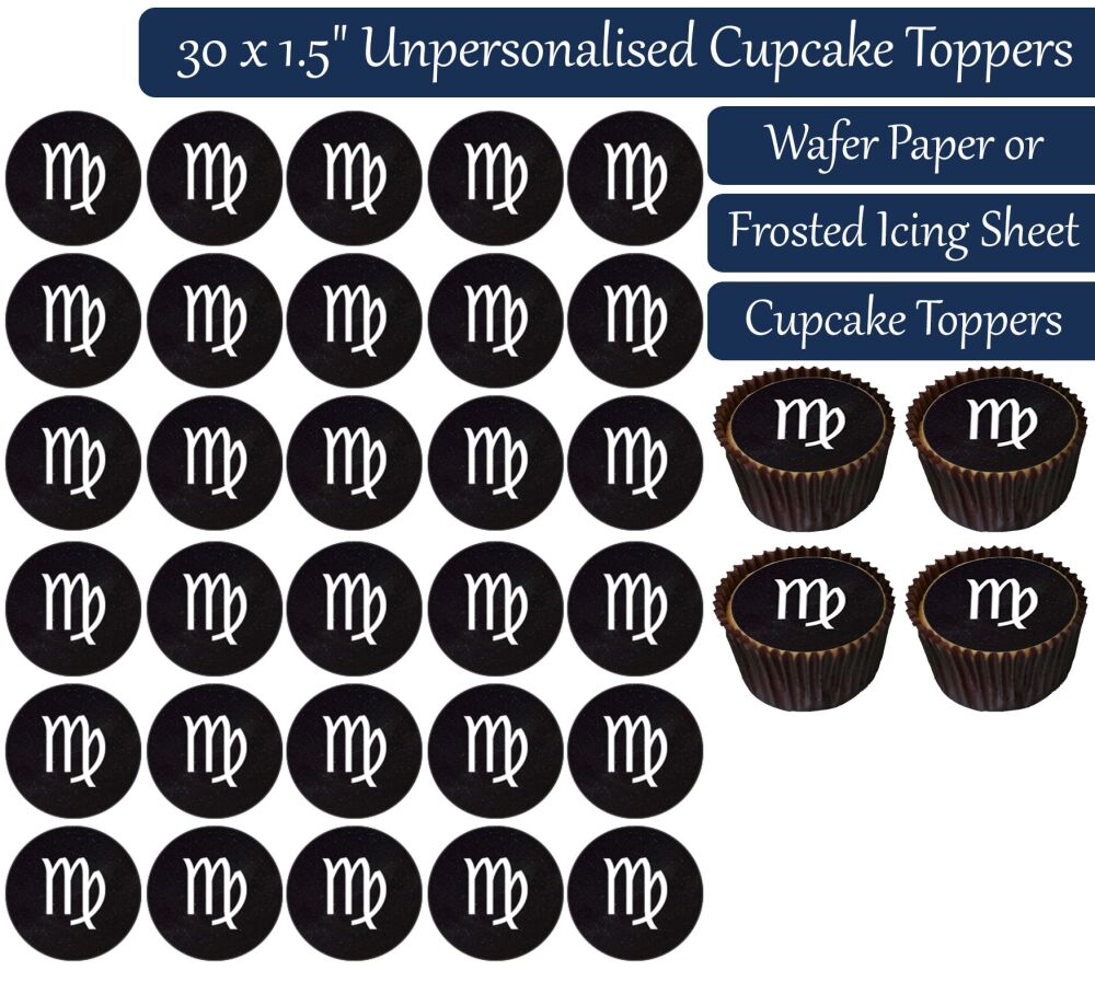 Zodiac Virgo - 30 Cupcake Toppers